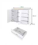 Modo - Komoda 2D4S Biały Mat Dąb Mauvella