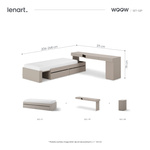 WOOW SET-WOS2P - Zestaw Kontenerek/Biurko Prawe i Łóżko Szampański/Dąb Vincenza Bielona/Clay Grey