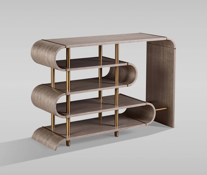 Stilig ST962 Konsola szaro-brązowa sinusoidalne półki