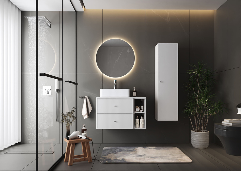 MARCO-02 Szafka Pod Umywalkę 2S 60 cm Biały Mat