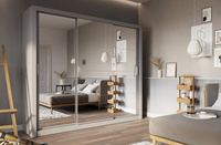 IDEA ID-01-3L - Szafa Przesuwna 3-drzwiowa 3 Lustra Szara