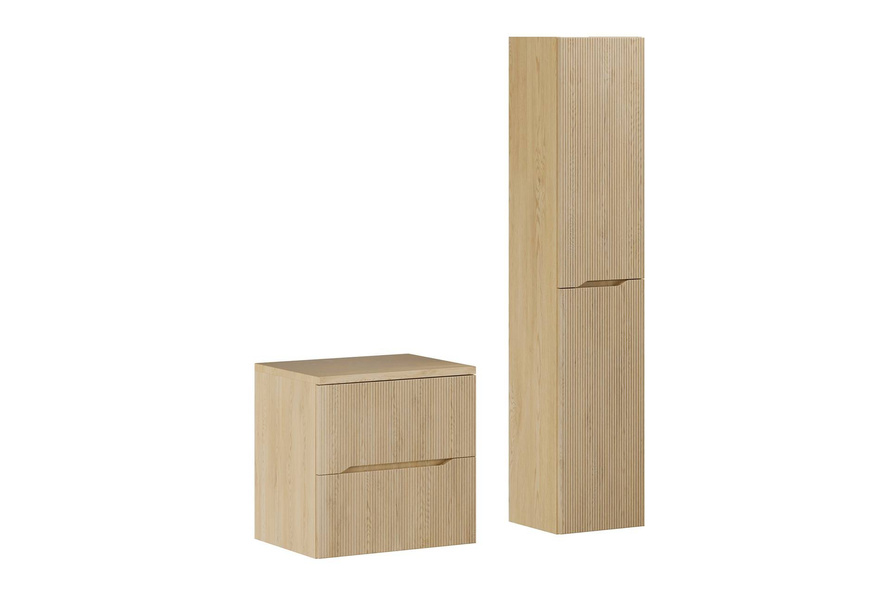 Zestaw Szafka Pod Umywalkę z Blatem 60 cm i Słupek Wysoki Nordic Cremona