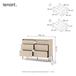 TREND TS-06 - Komoda 6 Szuflad z Oświetleniem LED Beż Piaskowy Czarny Mat