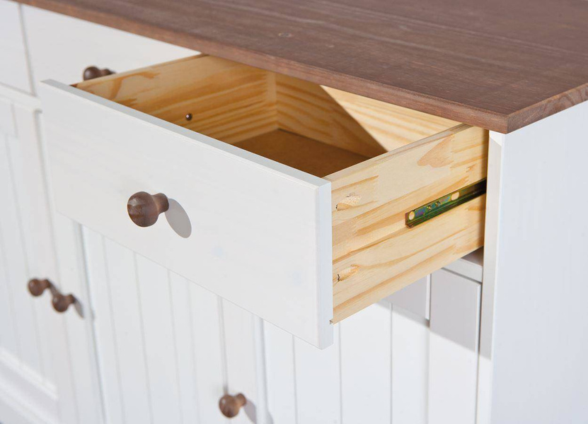 Komoda z szufladami WESTERLAND 4 drewniana biała