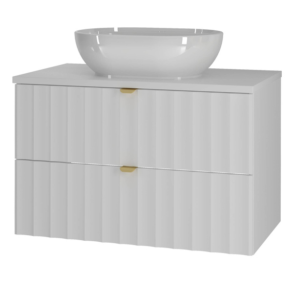 ARCOS-07 - Szafka z Umywalką i Blatem 2S 80cm Biały Mat Zestaw-2