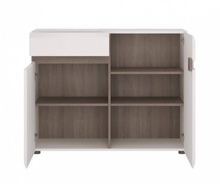 Linate TYP 35 - Komoda 2D-1S Biała/Dąb Truflowy