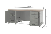 Evora Office - Biurko 1D4S Zielony Dąb Lefkas