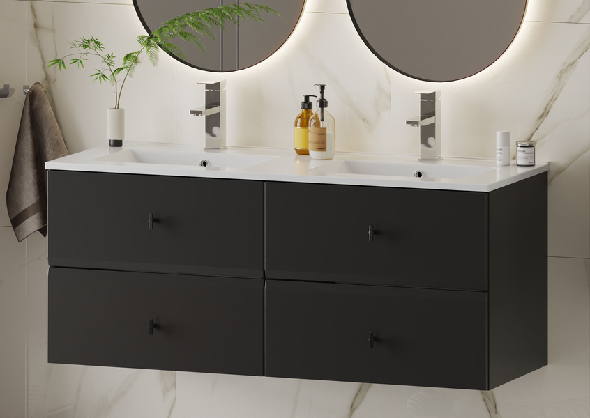 RAY-02 - Szafka pod Umywalkę 2S 60 cm Czarny Mat