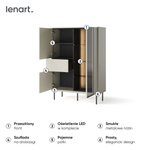 EPIRO EP-02 - Witryna 2D1S1W z Oświetleniem Kaszmir Dąb Ciemny