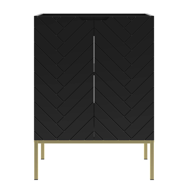 ASPEN-09 - Szafka Pod Umywalkę 2D 60cm Czarny Mat Złoty Stelaż