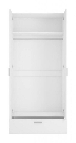 Ravenna RAVS01 – Szafa 2D1S Biały Alpejski/Czarna Perła/Biały Połysk