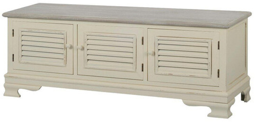 Pesaro 036 Komoda rtv 3D prowansalska kremowa beżowy przecierany blat drewno/mdf