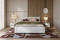 Cross S - Łóżko z Pojemnikiem i Stelażem 180 cm Biały Czarny Onyks Mat