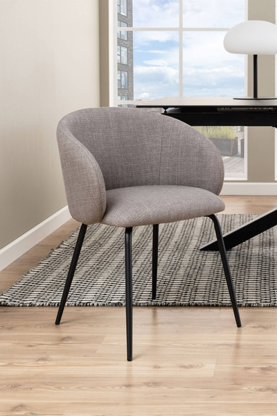 Actona Krzesło Do Jadalni z Podłokietnikiem Eleanor Jasny Szary-Brązowy