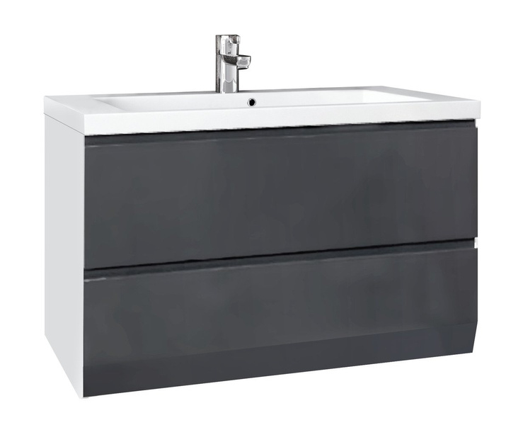 Oristo Szafki z umywalką 125 cm BRYLANT grafitowe L