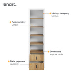 SIMI MS-03 - Regał 2S Biała/Hikora Naturalna