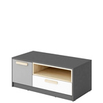 POK PO-11 - Szafka RTV 1D1S Grafit/Buk Ibsen/Szara Jasna