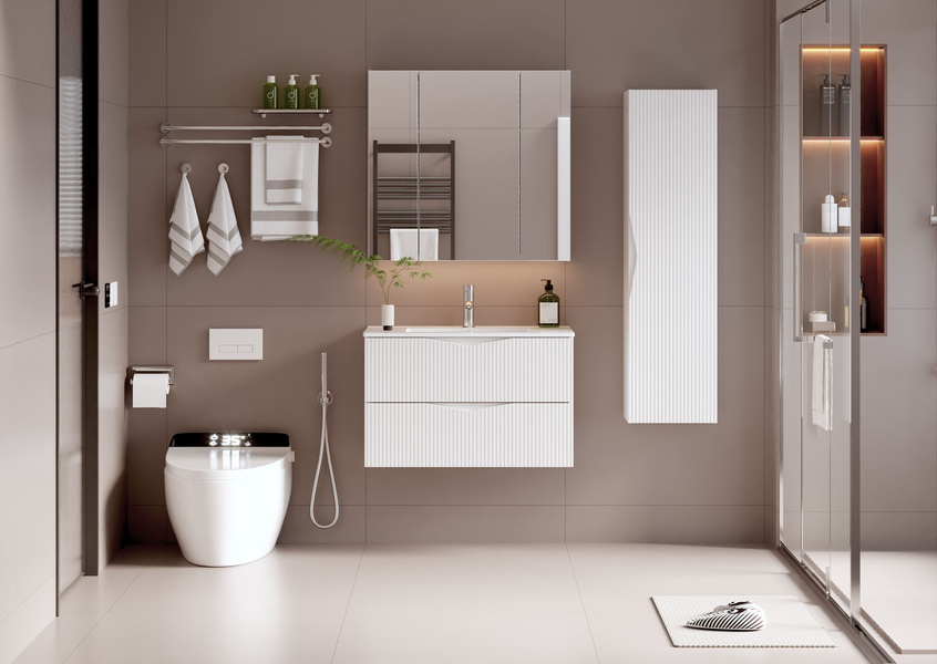 CLEO-01 - Szafka pod Umywalkę 2S 80 cm Biały Mat