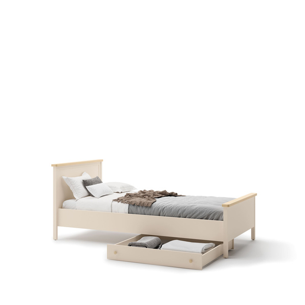STORY SO-16 - Łóżko Beż Piaskowy Dąb Vincenza Bielona