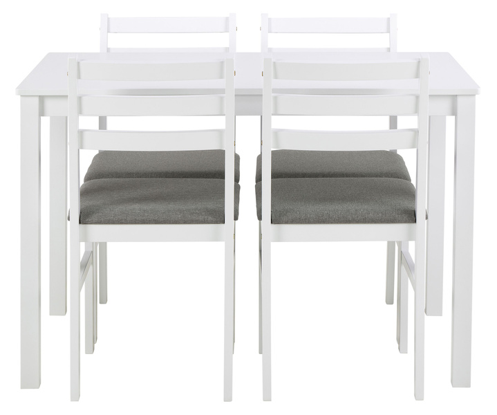 Actona Zestaw Stół Jadalniany i 4 Krzesła Alicante Biały Szary