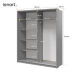 ARTI AR-25 - Szafa Przesuwna 2-drzwiowa Szara