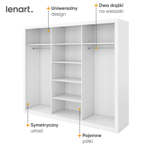 IDEA ID-01 - Szafa Przesuwna 3-drzwiowa Biała