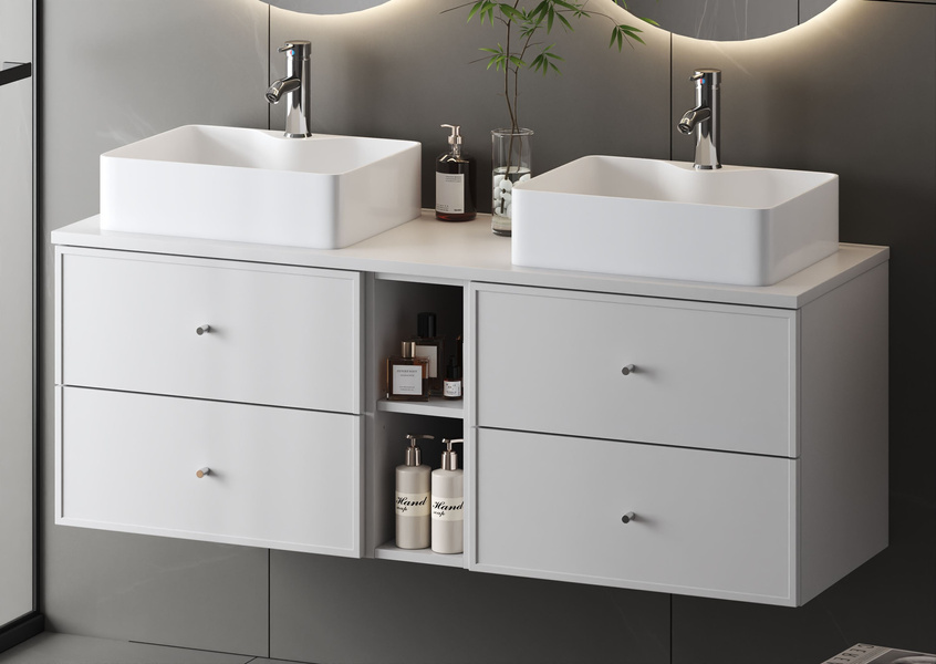 MARCO-02 Szafka Pod Umywalkę 2S 60 cm Biały Mat