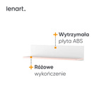 LUNA LN-14 - Półka Wisząca Biała/Różowa