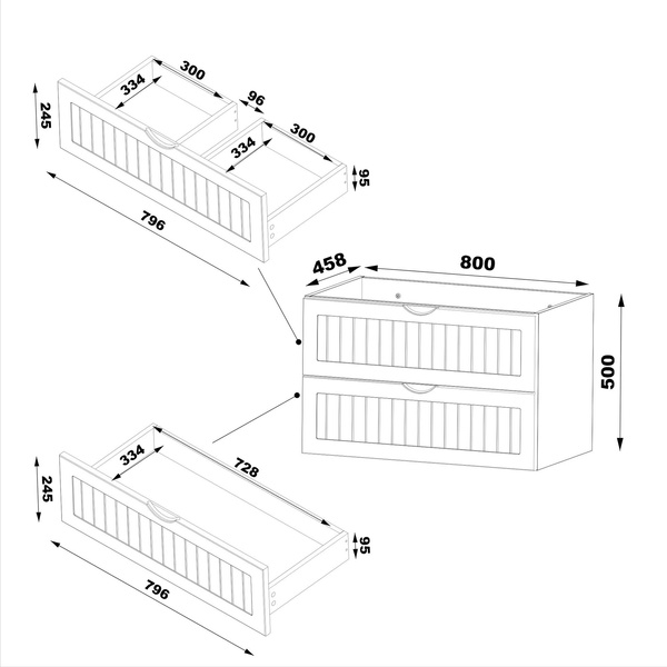MONA-01 - Szafka Pod Umywalkę 2S 80cm Biały Mat