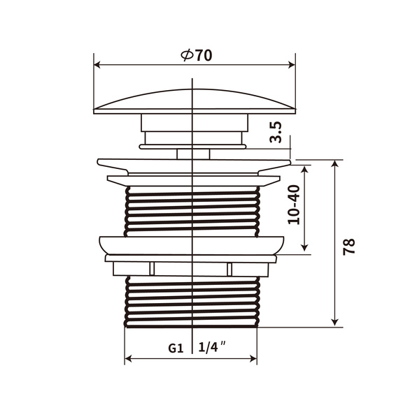Korek do Umywalek Comad Biały Połysk
