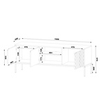 ASPEN-01 - Komoda RTV 3-drzwiowa Kaszmir Złoty Stelaż