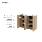 EASY EA-02 - Komoda 4-drzwiowa z Oświetleniem LED Dąb Scandi/Biały Połysk