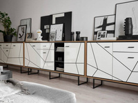 Brolo BROK06 - Komoda 3D1S Dąb Catania/Czarna Perła/Biała