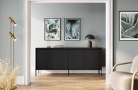 TREND TR-04 - Komoda 4-drzwiowa Z Oświetleniem Szara/Czarna