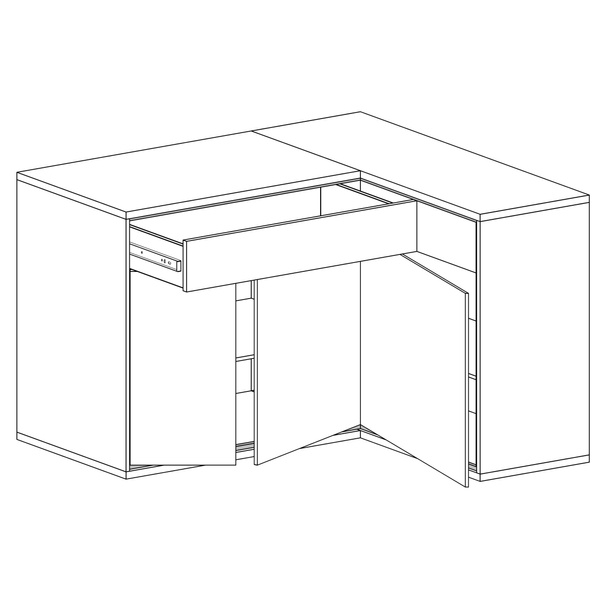 MEDIOLAN-15 - Komoda Narożna 3D2S Hikora