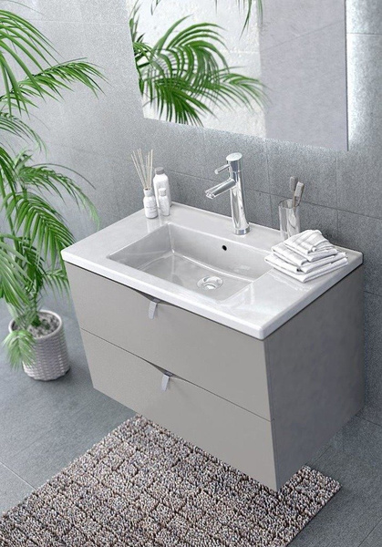 Oristo Szafka z umywalką 120 cm SIENA biały połysk