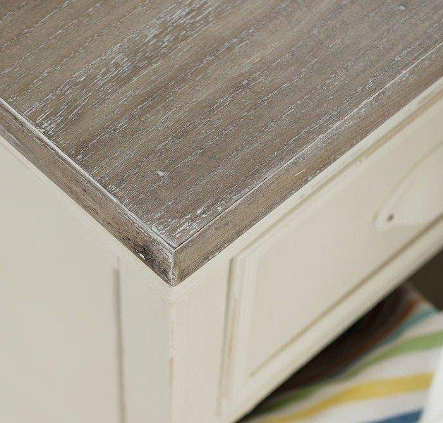 Rimini 01D Komoda 2D/2S prowansalska kremowa beżowy blat drewno/mdf