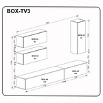 Box BX-44-WB - Komoda RTV Wisząca Biały Mat Biały Połysk