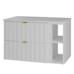 ARCOS-06 - Szafka pod Umywalkę z Blatem i Regałem 2S 80cm Biały Mat Zestaw-4