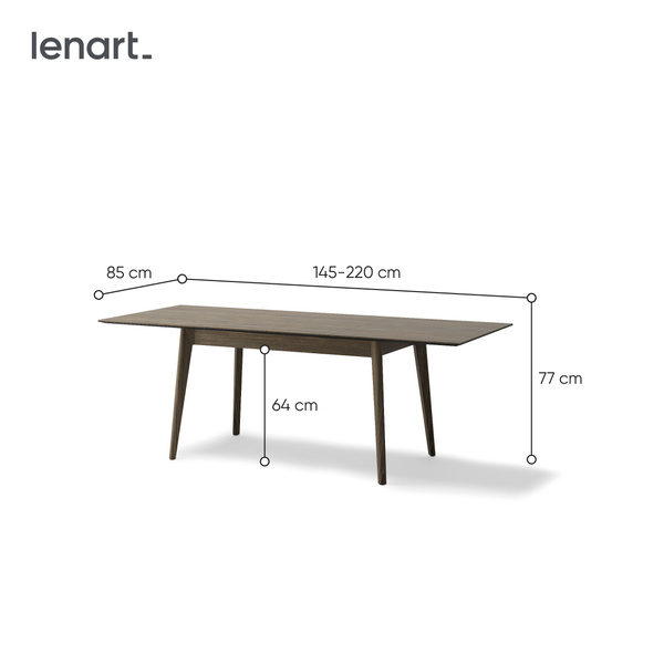 PLOT PT-03 - Stół Rozkładany 145-220 cm Dąb Ciemny