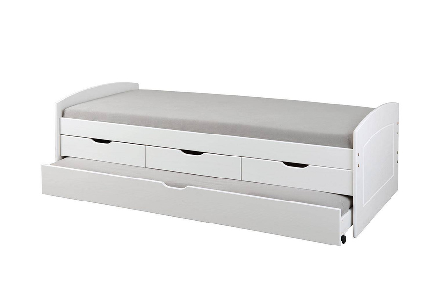 Łóżko RIEKA 90x200 drewniane białe