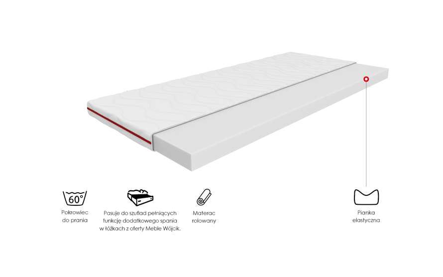 Tukan Materac Piankowy MWMU03 80 x 190 cm
