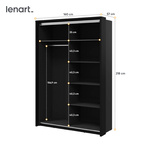 ARTI AR-21 - Szafa Przesuwna 2-drzwiowa Czarna/Dąb Artisan