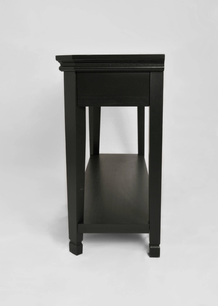 Cesena CE012 Konsola 3S z półką klasyczna czarna metalowe uchwyty drewno/mdf