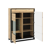 QUANT QA-06 - Szafka 1D1W Z Oświetleniem Dąb Artisan/Czarna