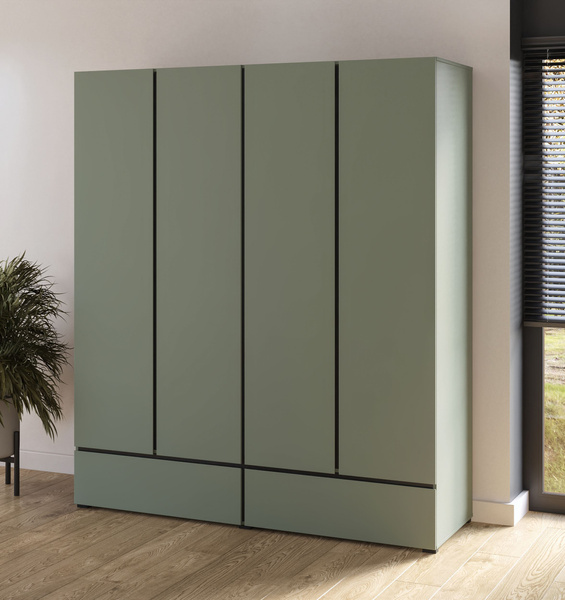 Cross S - Szafa 4D2S Zgaszona Zieleń Czarny