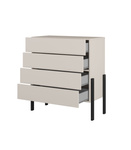 Jukon S - Komoda 4S Kaszmir Czarne Metalowe Nogi