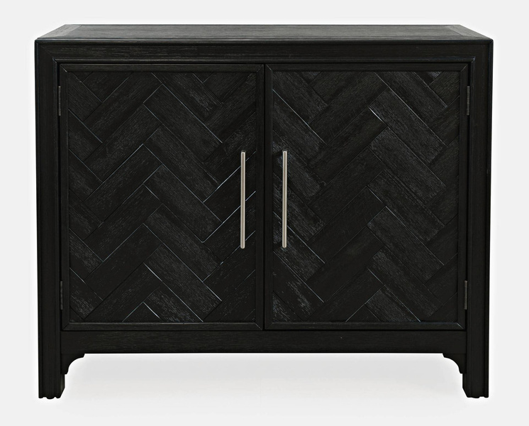 Avola AV2256-40 Komoda 101 cm czarna drewno akacji front z intarsją