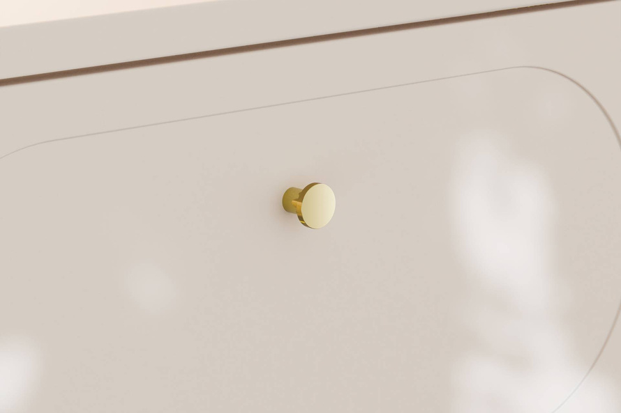 Zestaw Szafka Pod Umywalkę z Blatem 120 cm i Słupek Wysoki Donna Sand