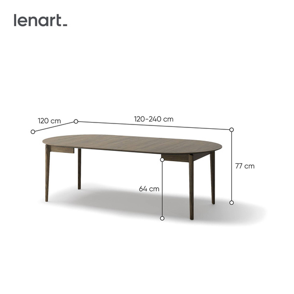 PLOT PT-04 - Stół Rozkładany 120-240 cm Dąb Ciemny